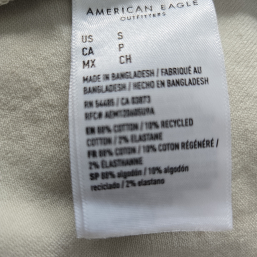 American Eagle Cream Structured Button Front Deni… - image 7
